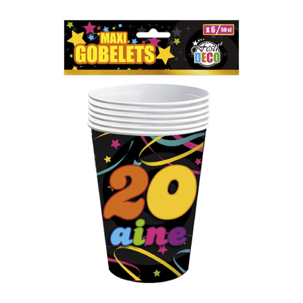 Pack 6 gobelet 50cl 20aine