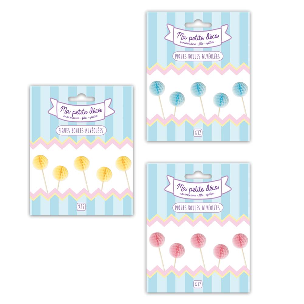 Deco gateau boule 3mods /12pcs