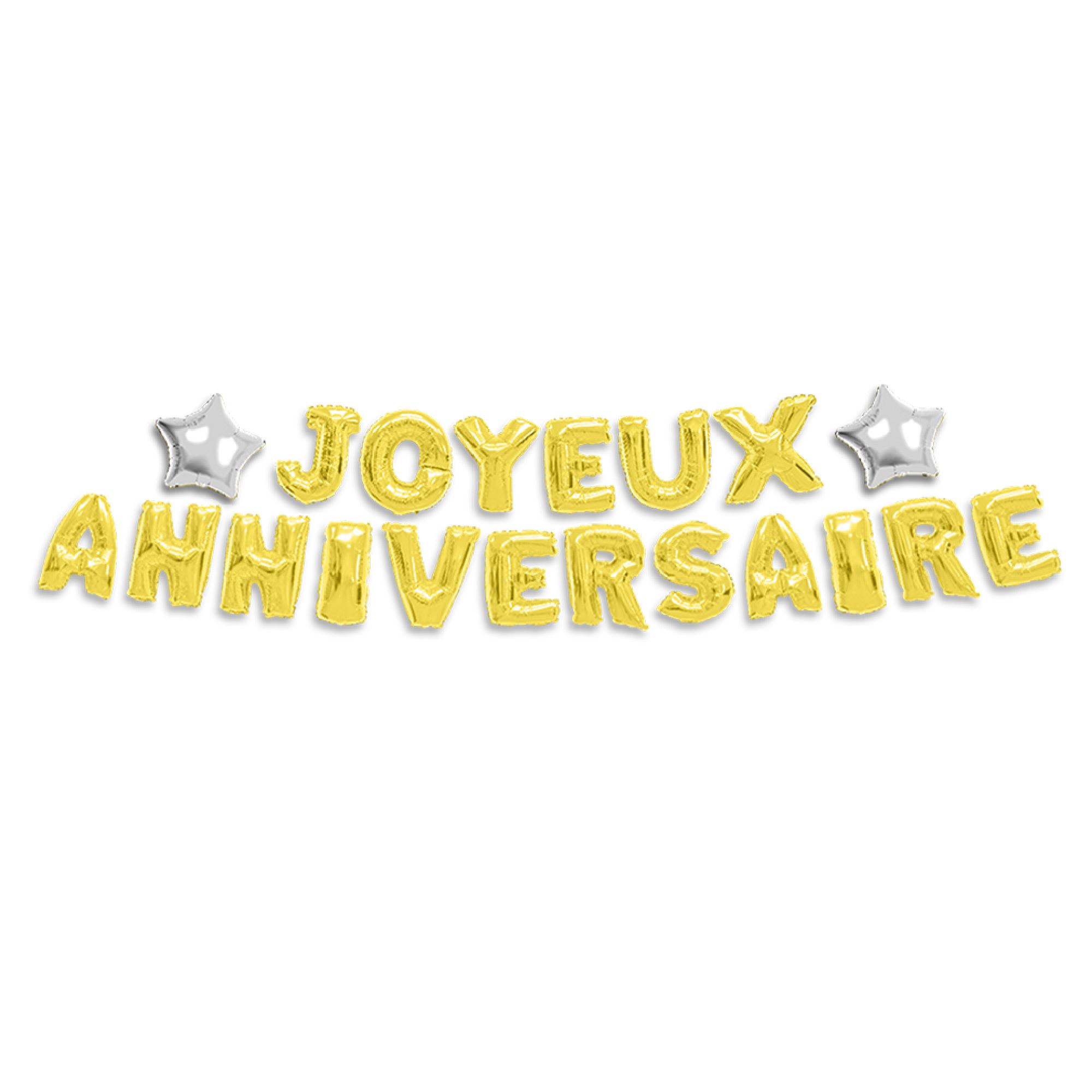 Guirlande ballons anniv dores