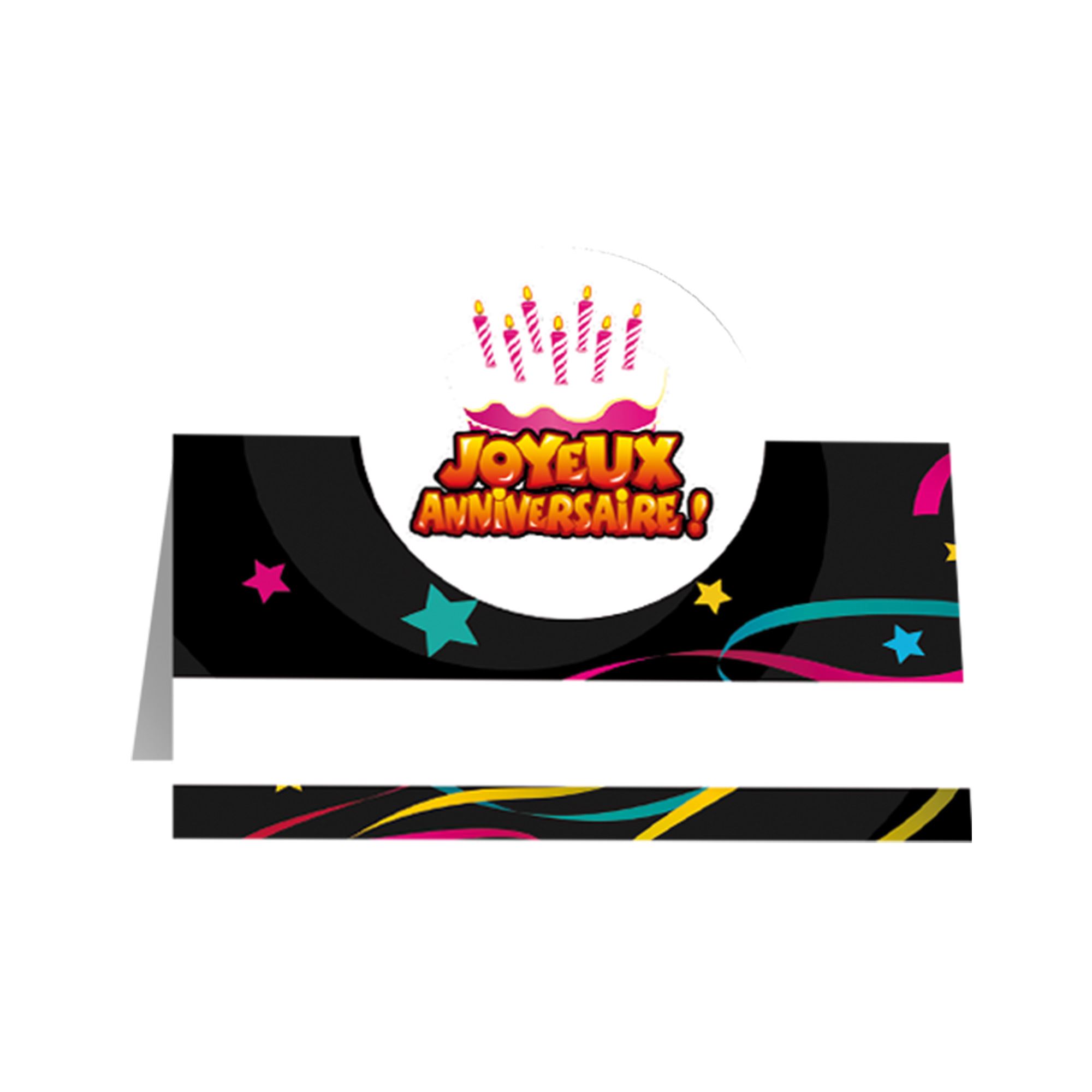 Pack 6 marque place joyeux anniv