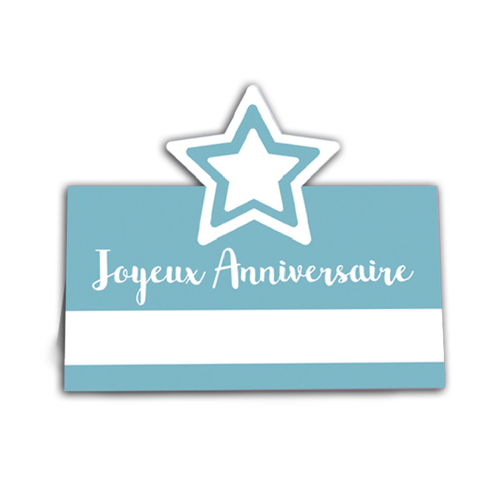 Pack 6 marque place anniv bleu