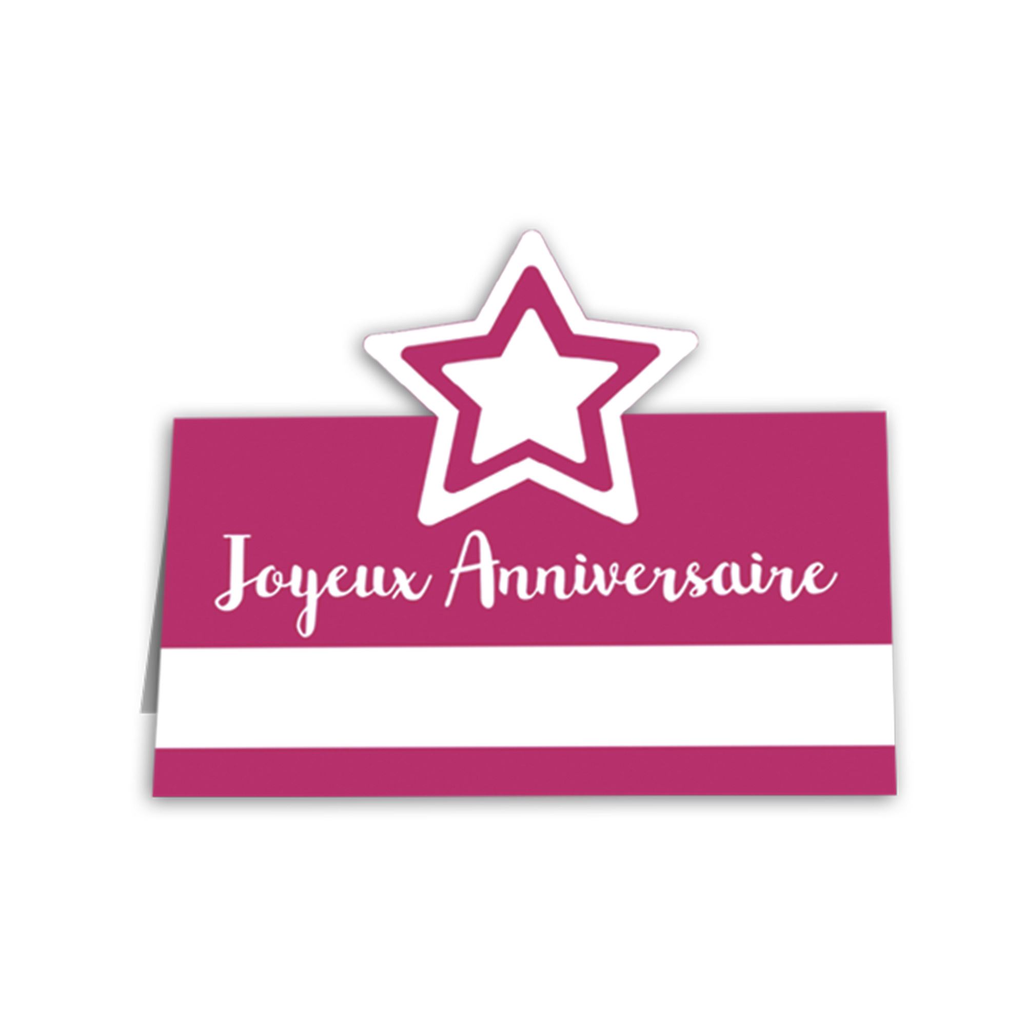 Pack 6 marque place anniv rose