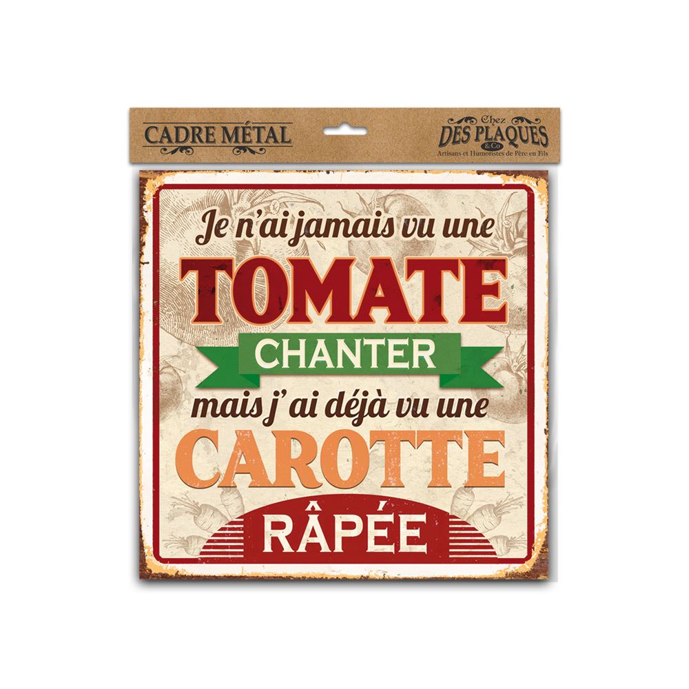 Plaque metal tomate