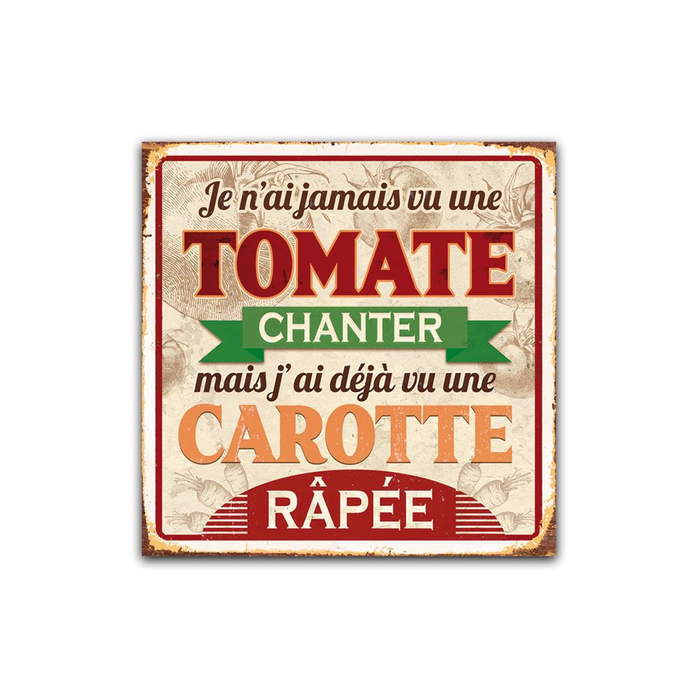 Plaque metal tomate