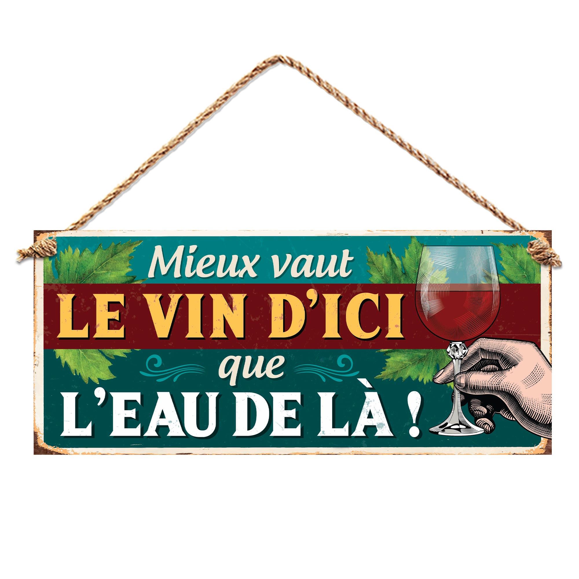 Plaque metal le vin