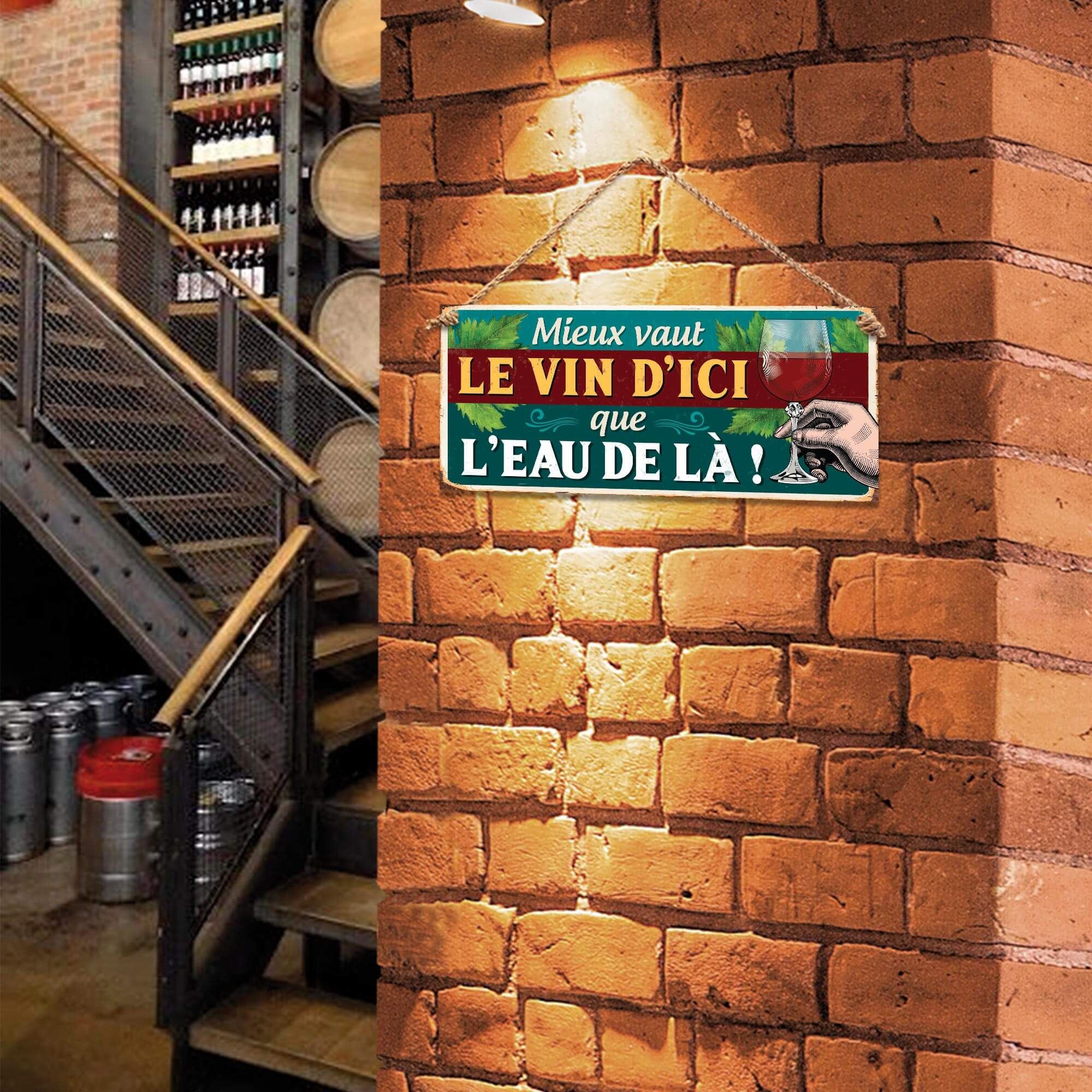 Plaque metal le vin