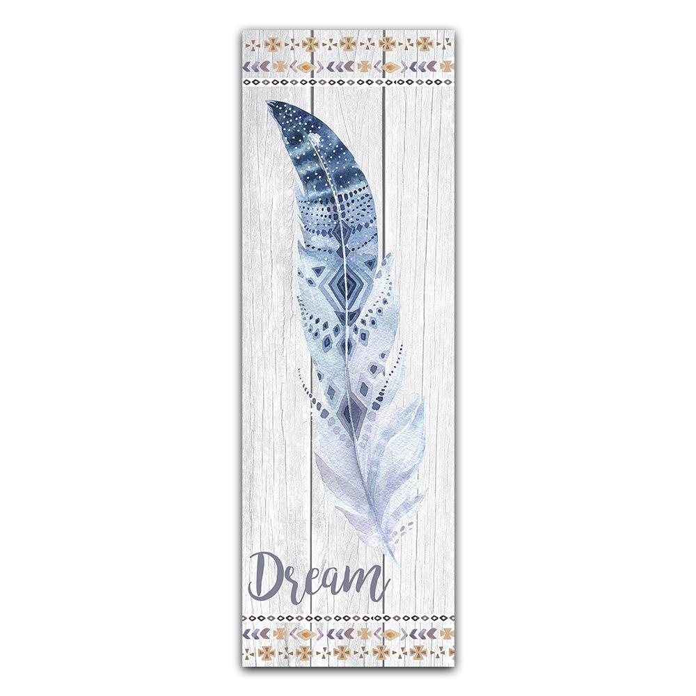 Toile boho verticale plume