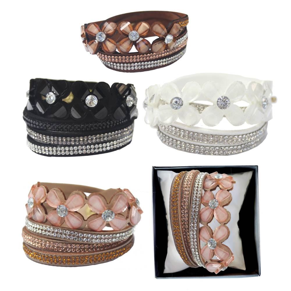 Bracelet fleur 4mods /24pcs