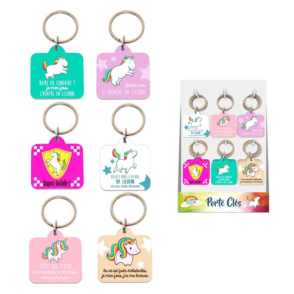 Porte cle licorne 6mods /36pcs