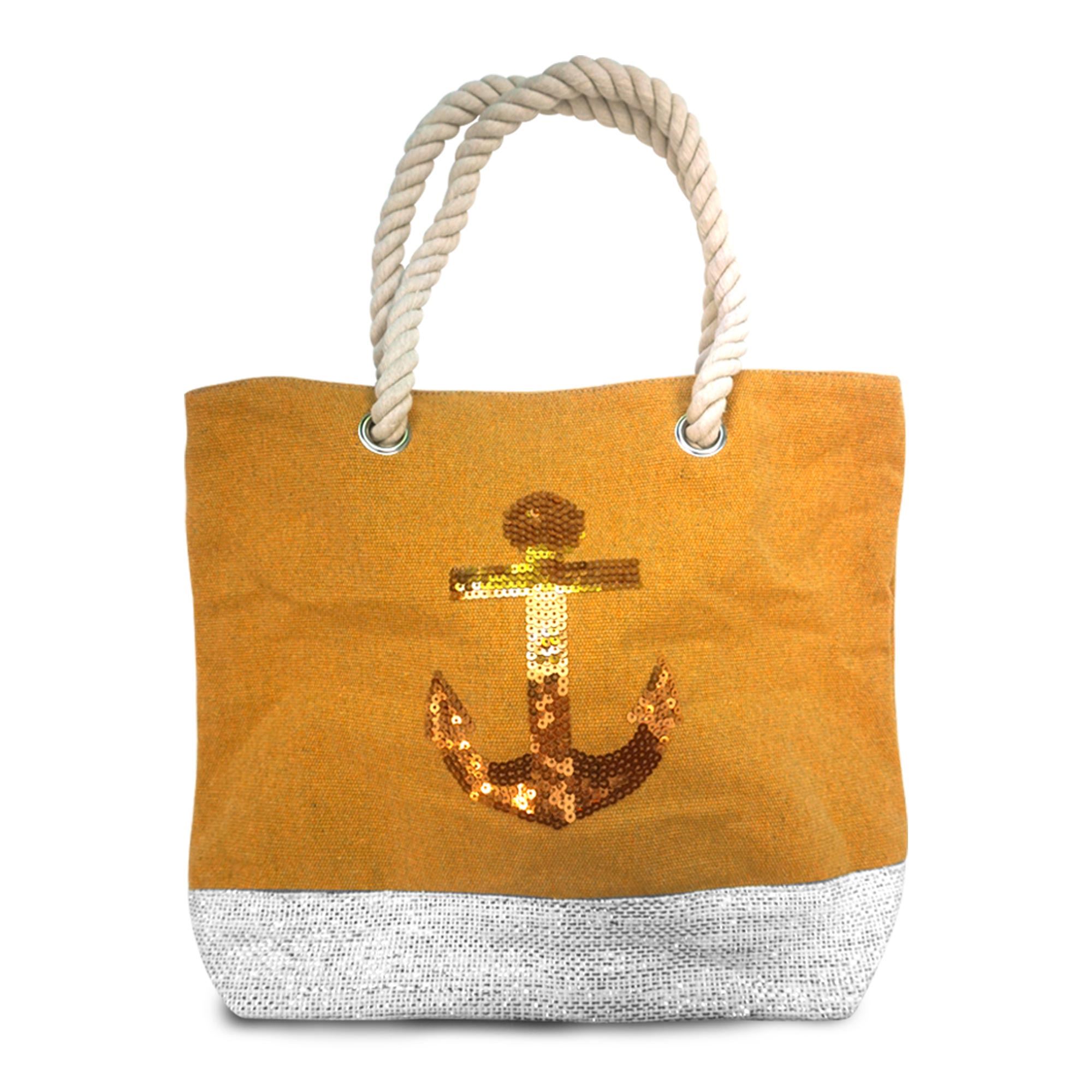 Sac sequin moutarde ancre