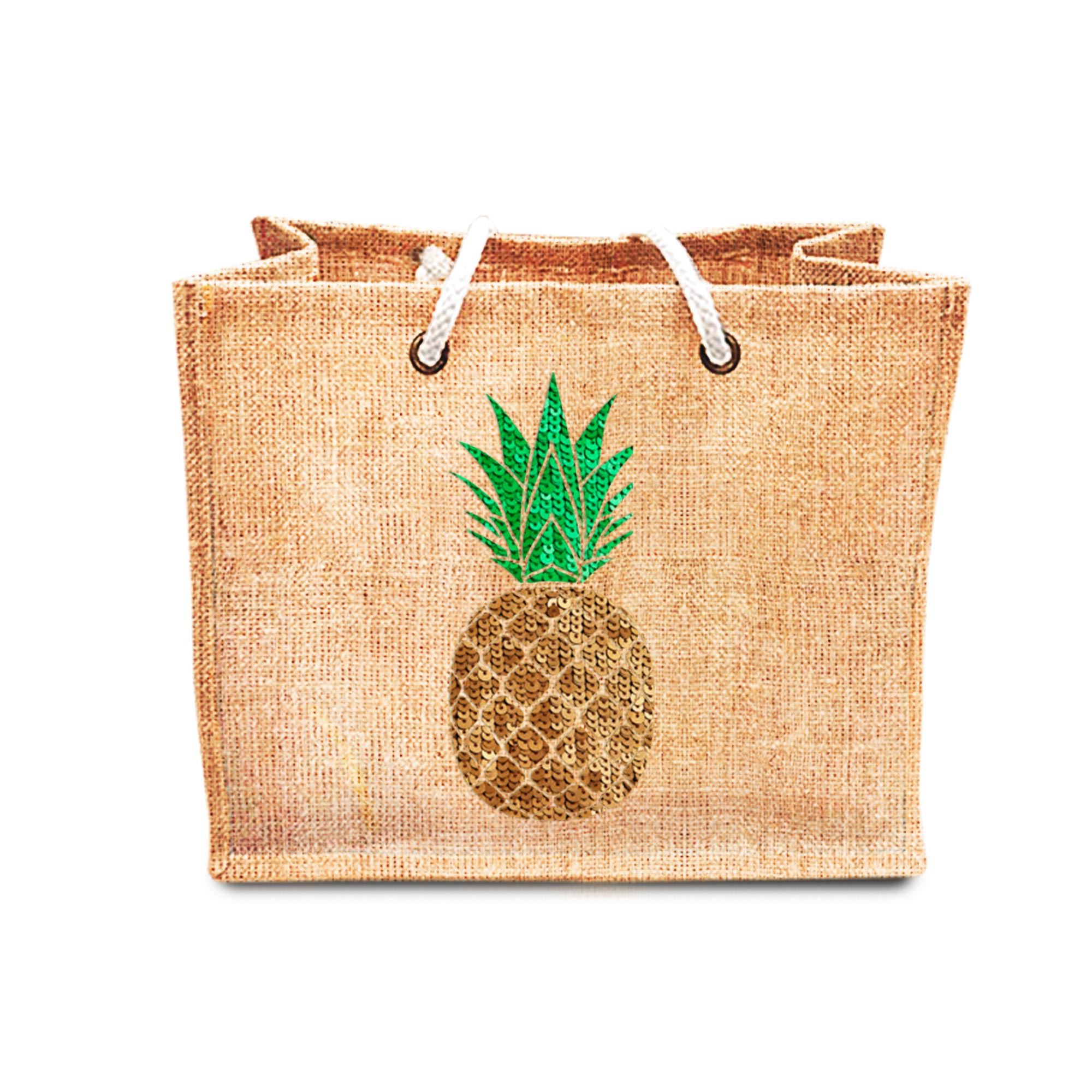Sac jute sequin ananas