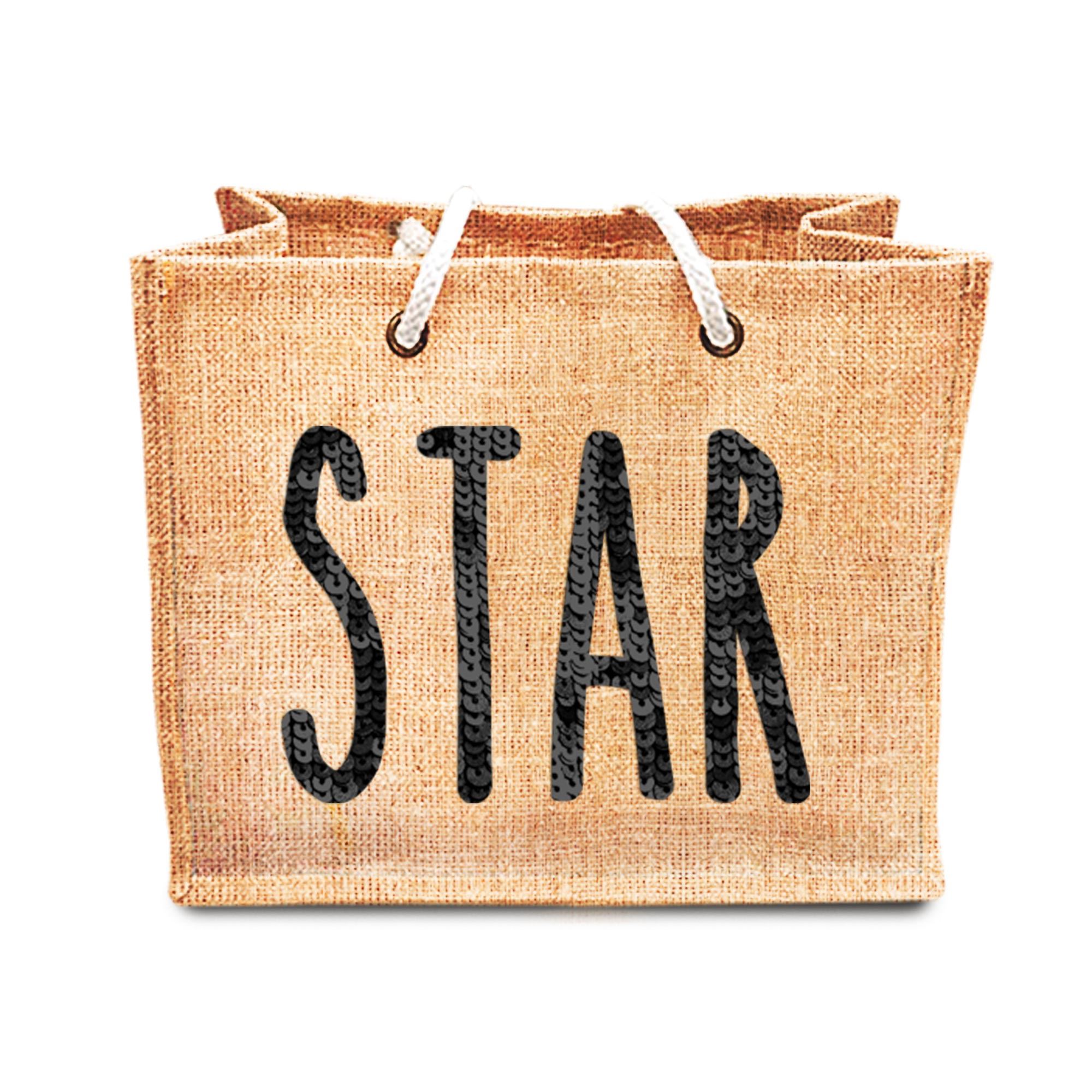 Sac jute sequin star