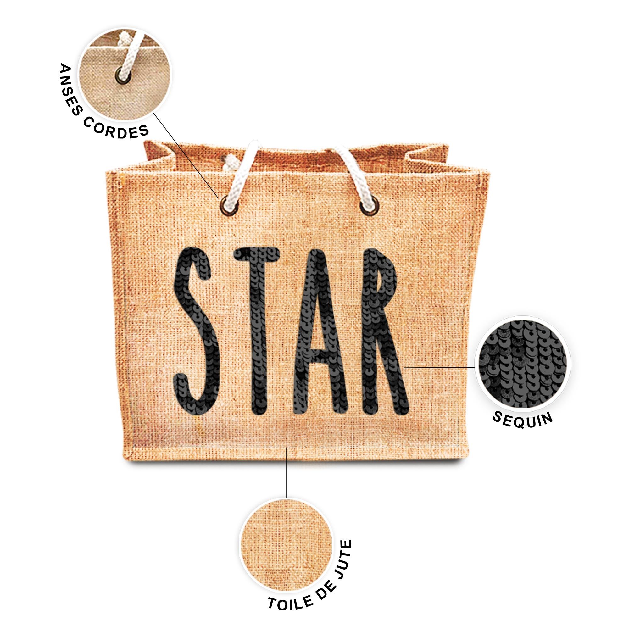 Sac jute sequin star