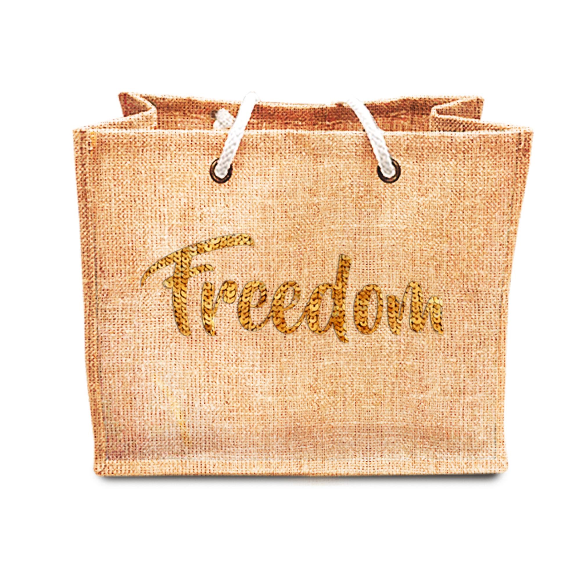 Sac jute sequin freedom