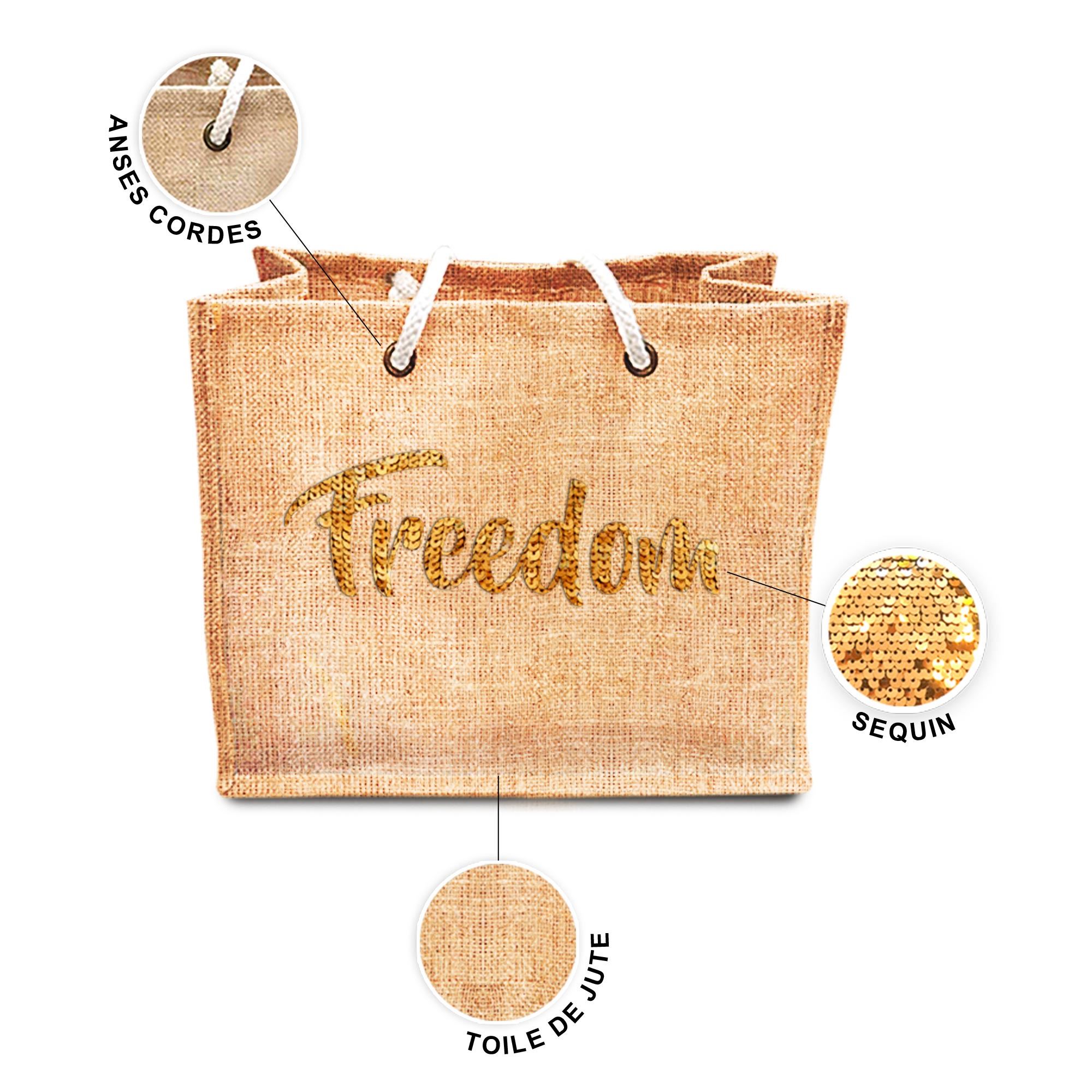 Sac jute sequin freedom