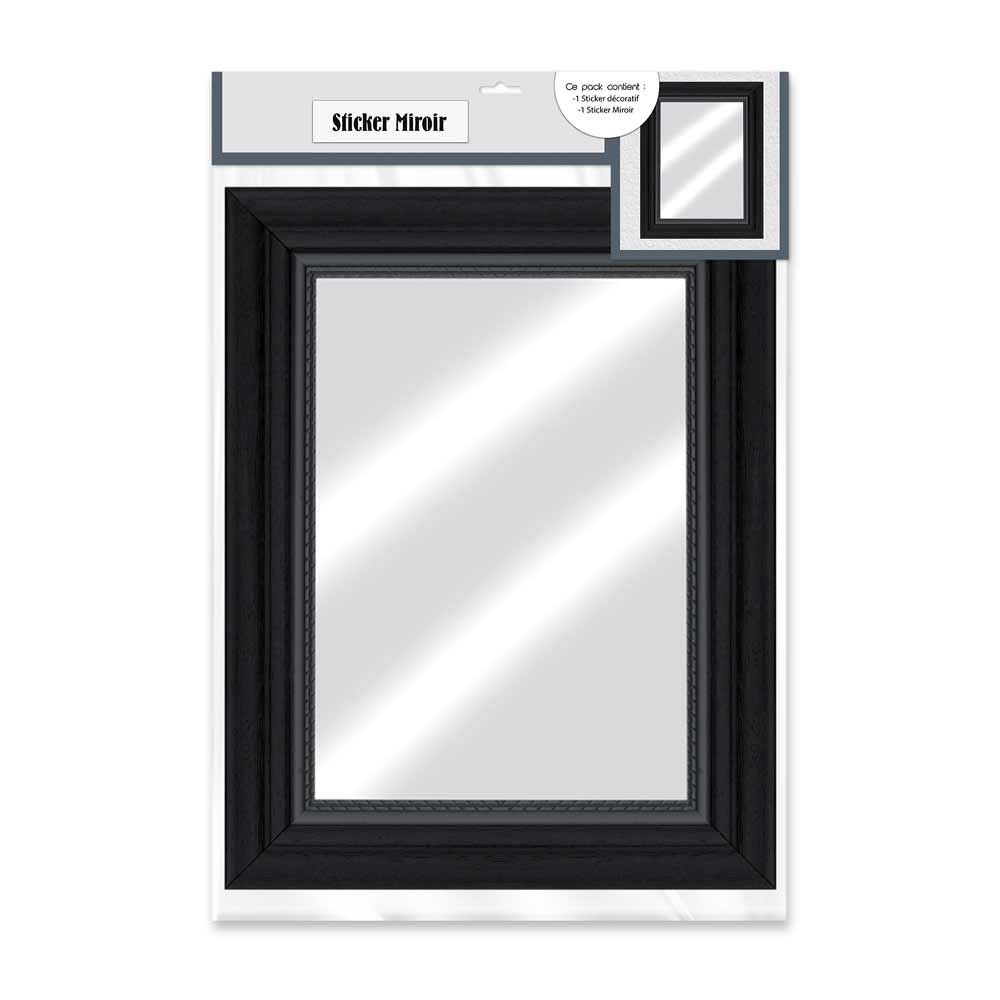 Sticker miroir cadre noir