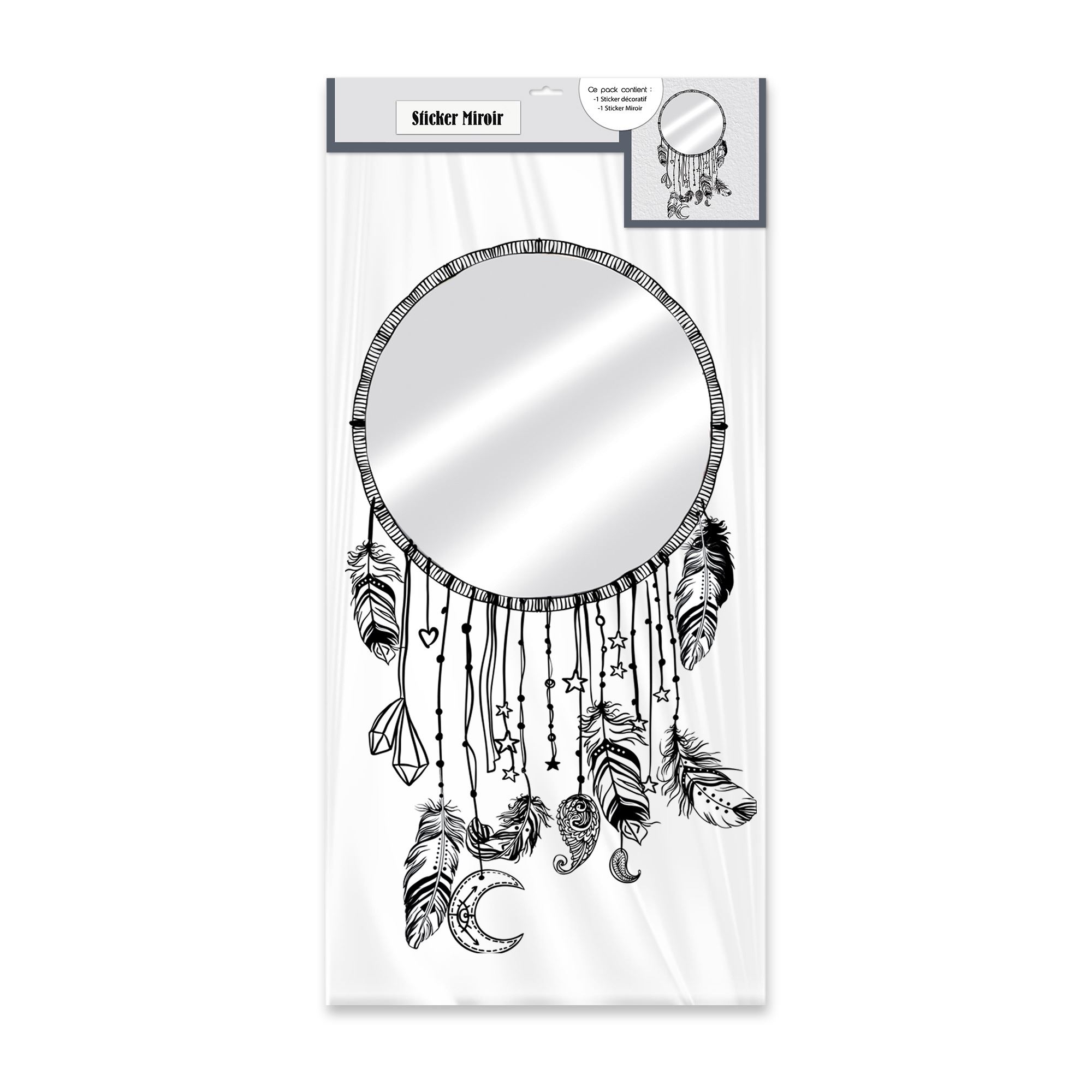 Sticker miroir boho attrape reve