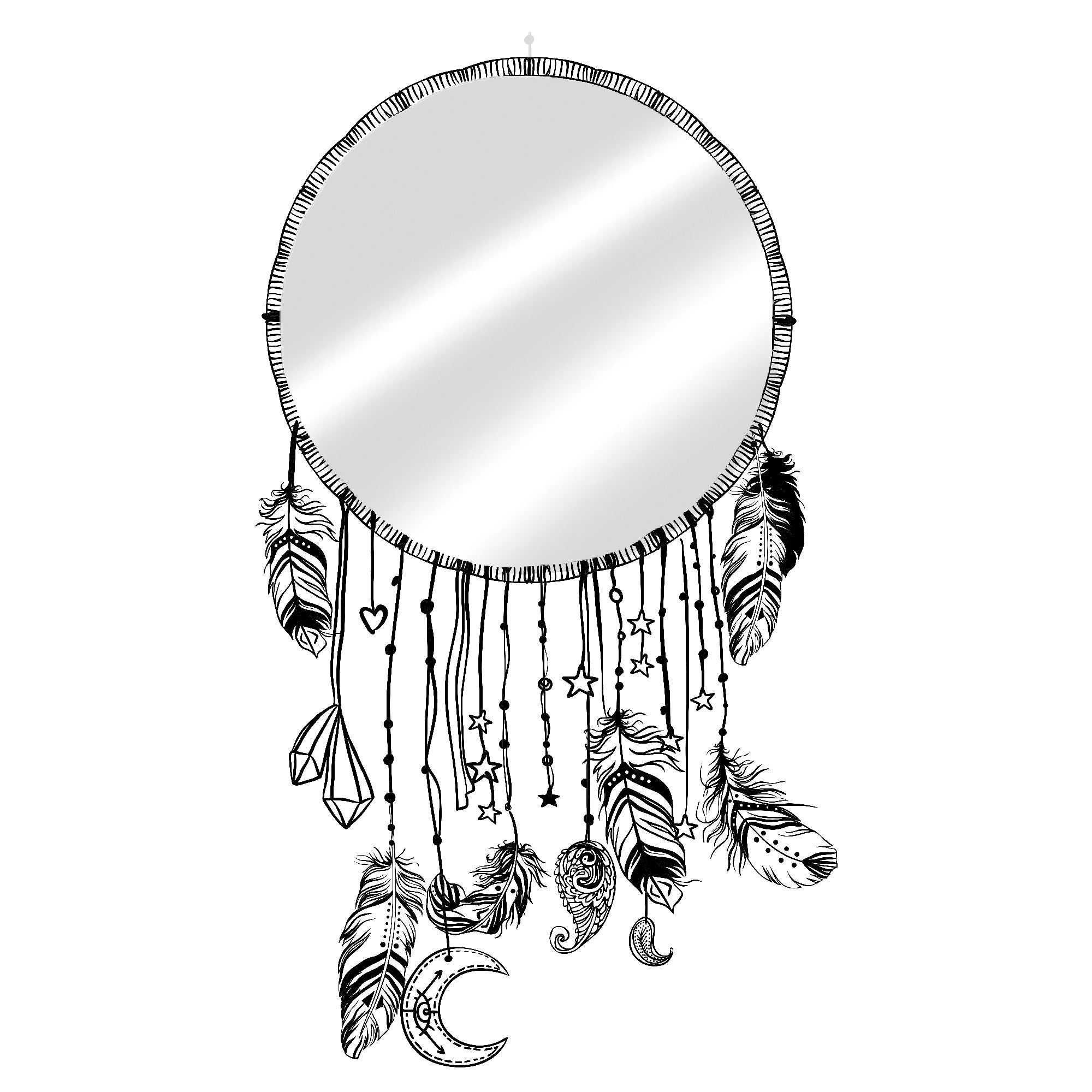 Sticker miroir boho attrape reve