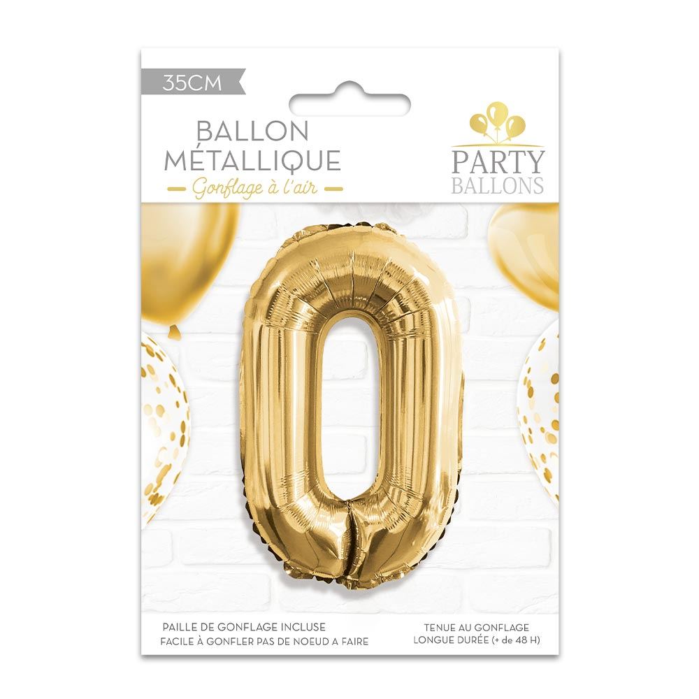Ballon metallique 0 dore