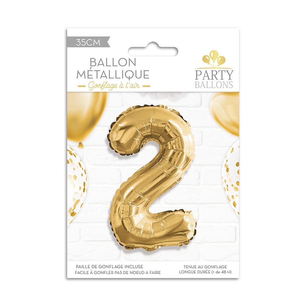 Ballon metallique 2 dore