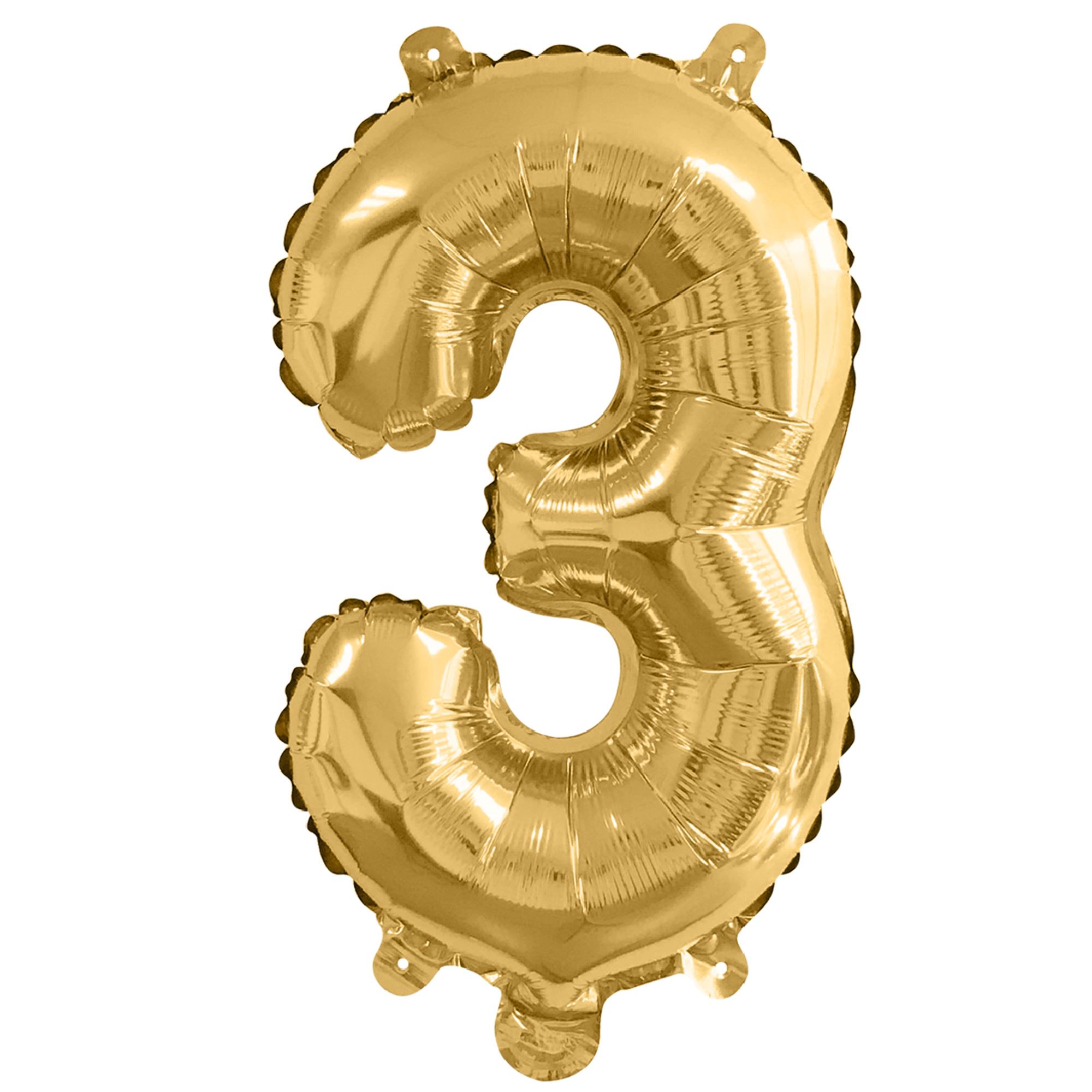 Ballon metallique 3 dore