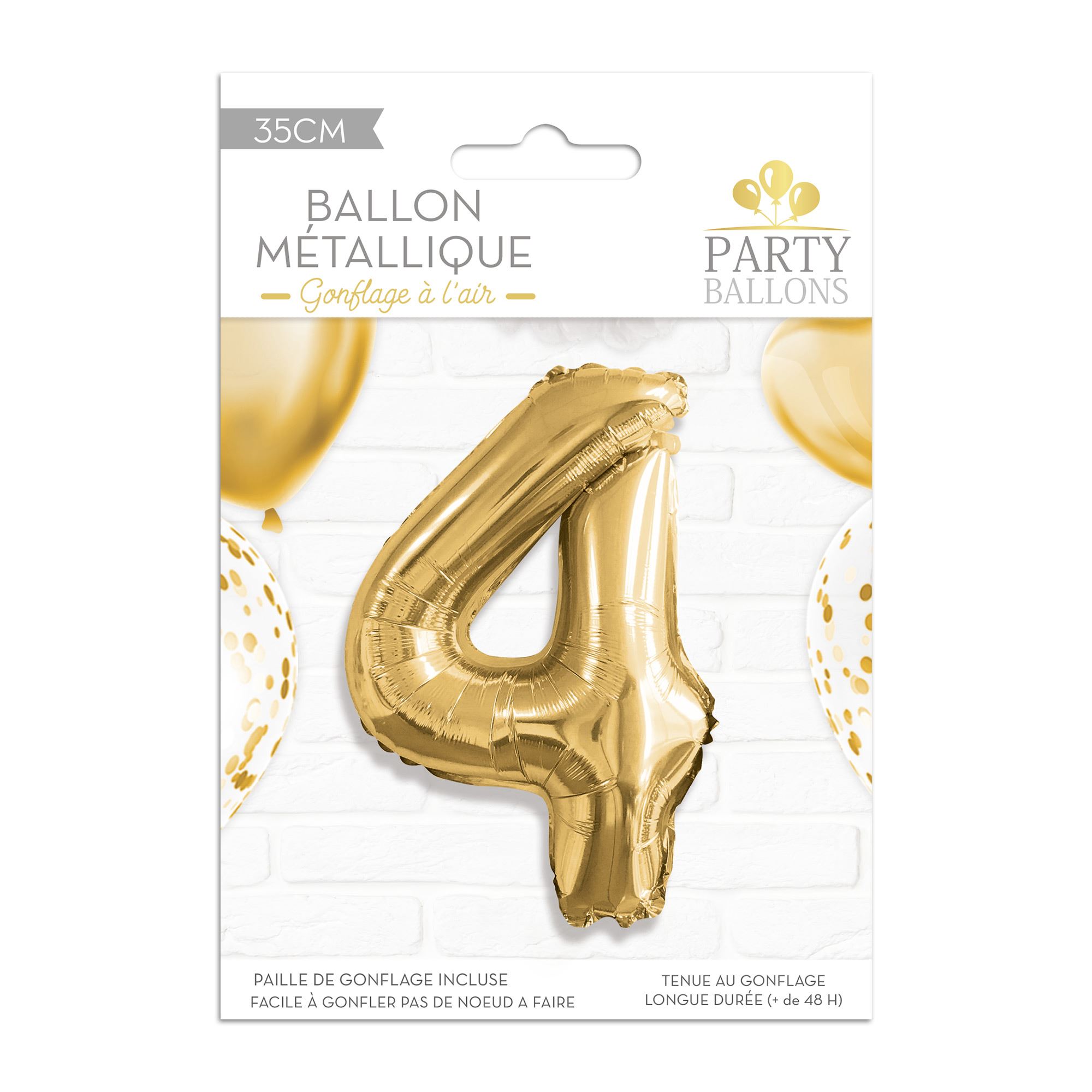 Ballon metallique 4 dore