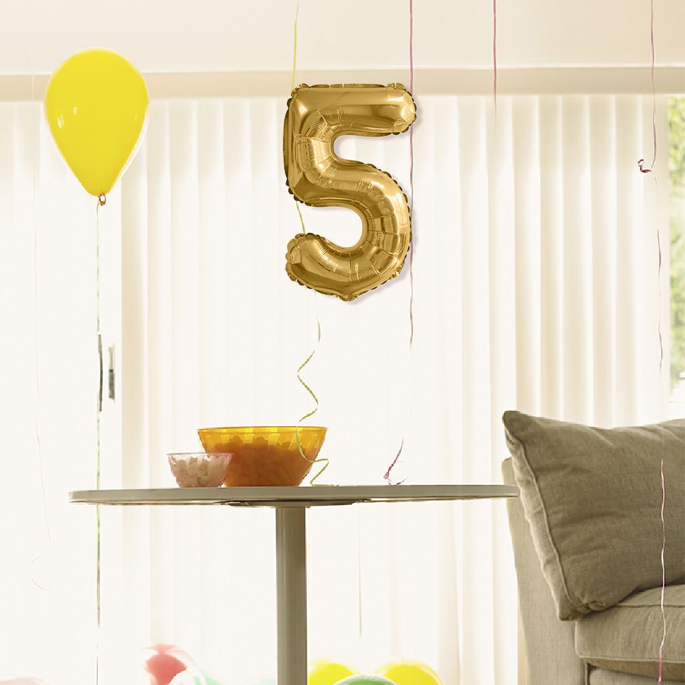 Ballon metallique 5 dore