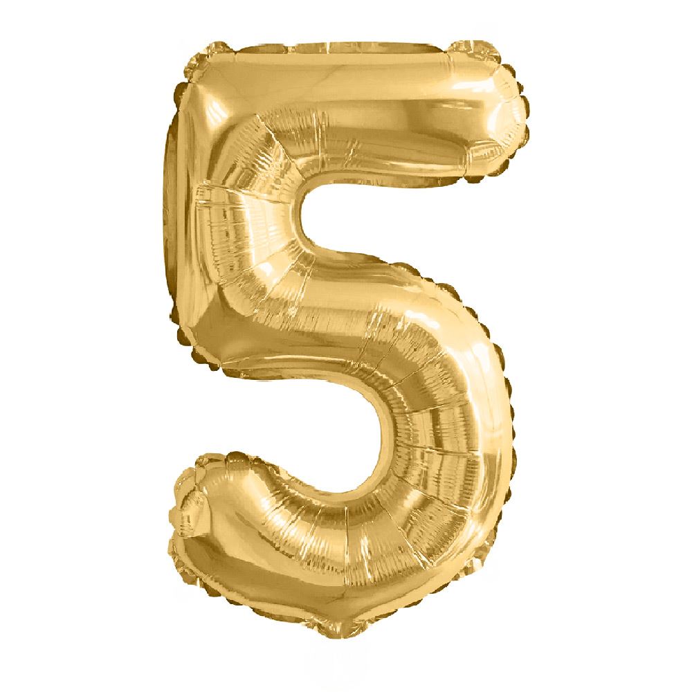Ballon metallique 5 dore