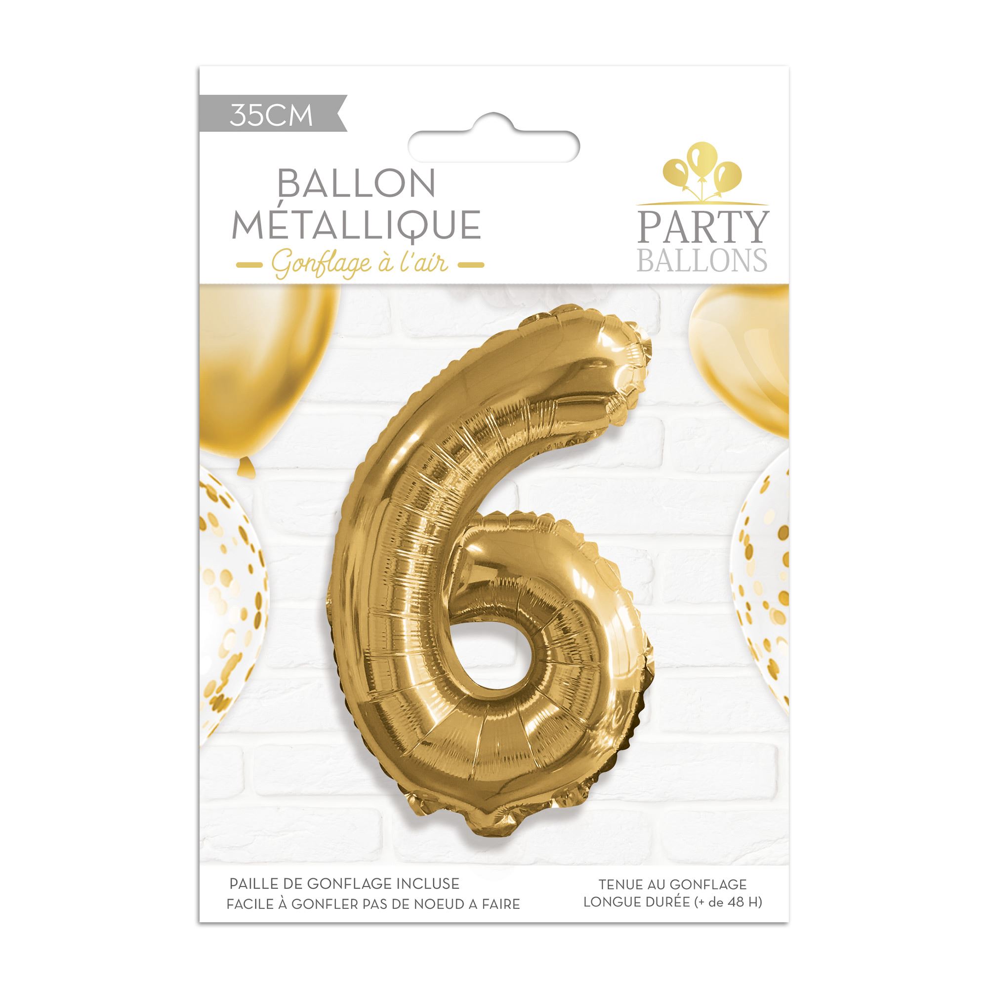 Ballon metallique 6 dore