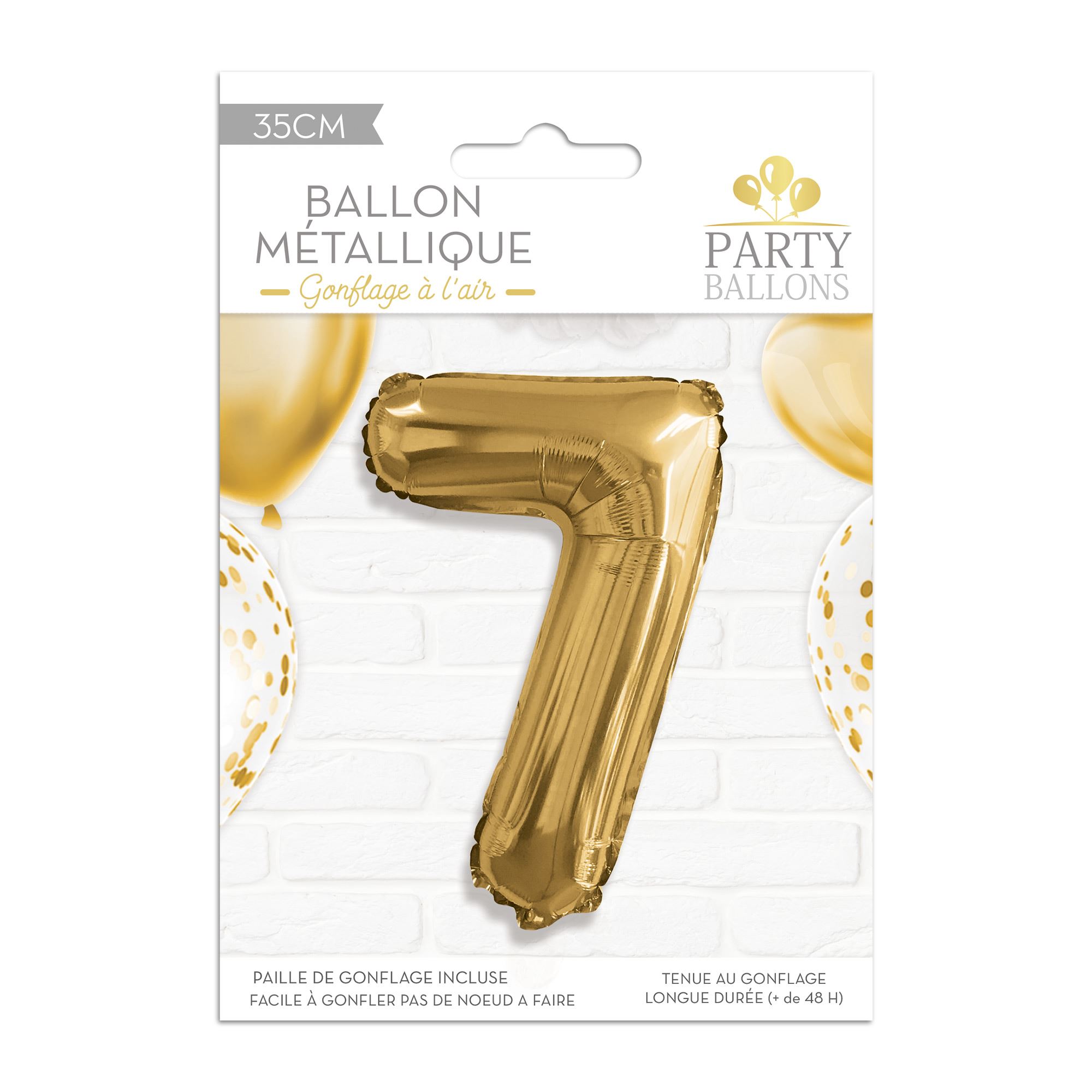 Ballon metallique 7 dore