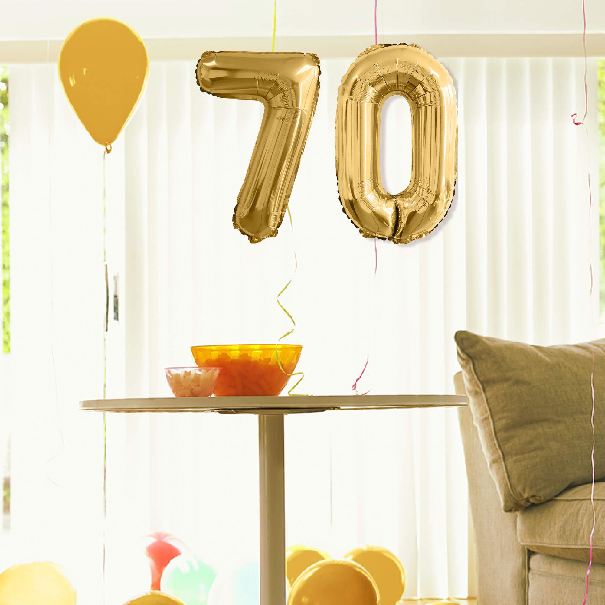 Ballon metallique 7 dore