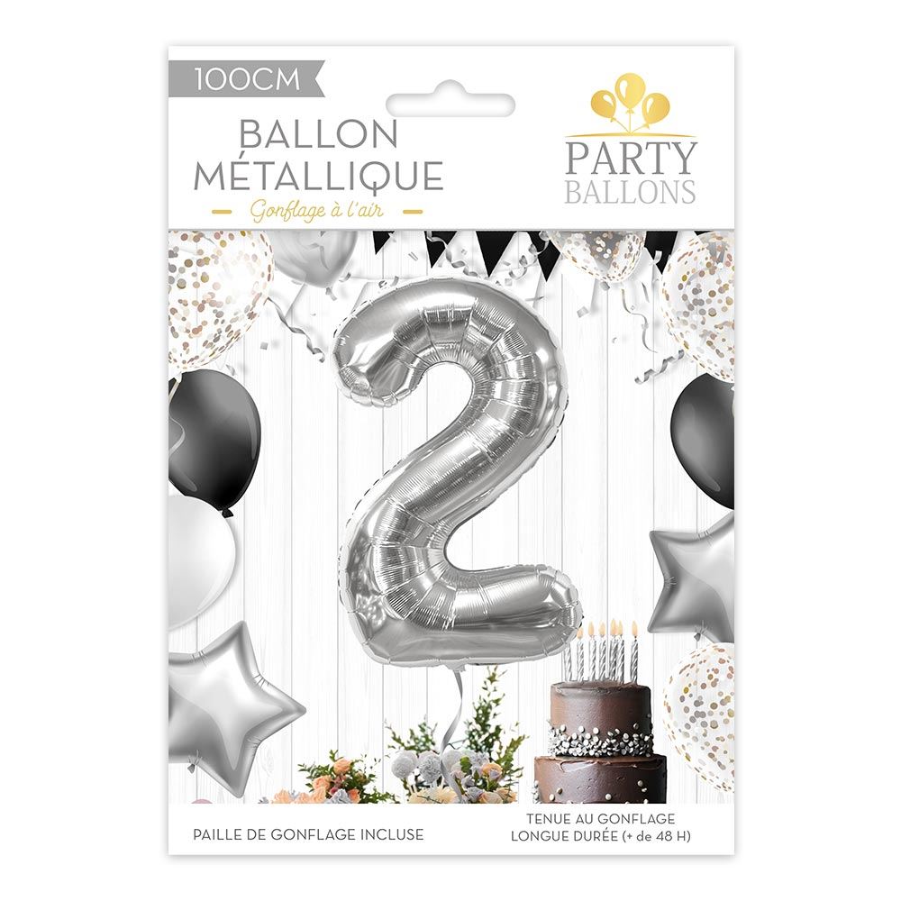 Ballon metallique 2 argente
