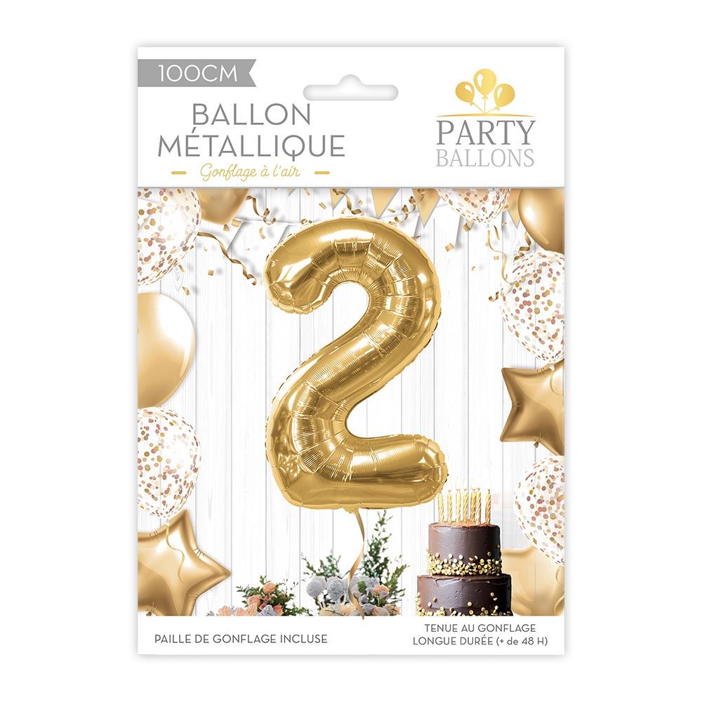 Ballon metallique 2 dore