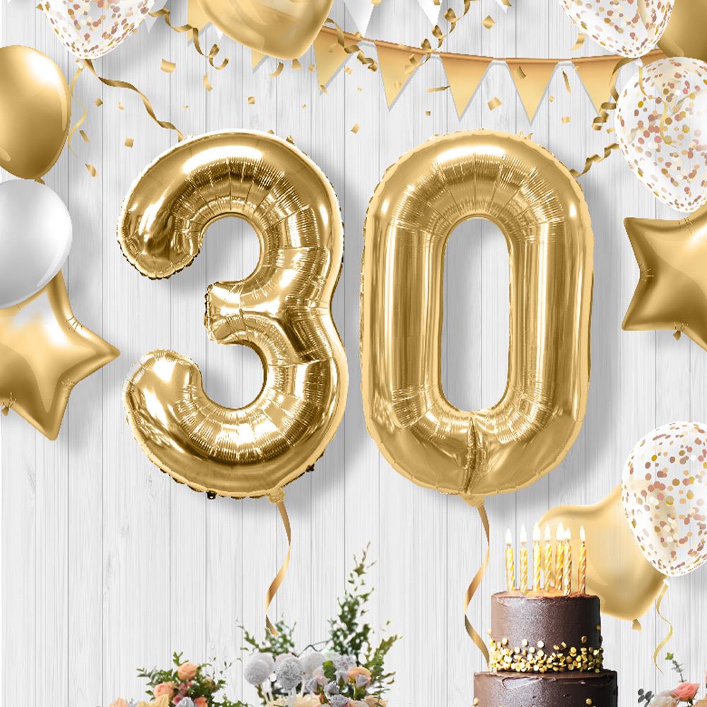 Ballon metallique 3 dore