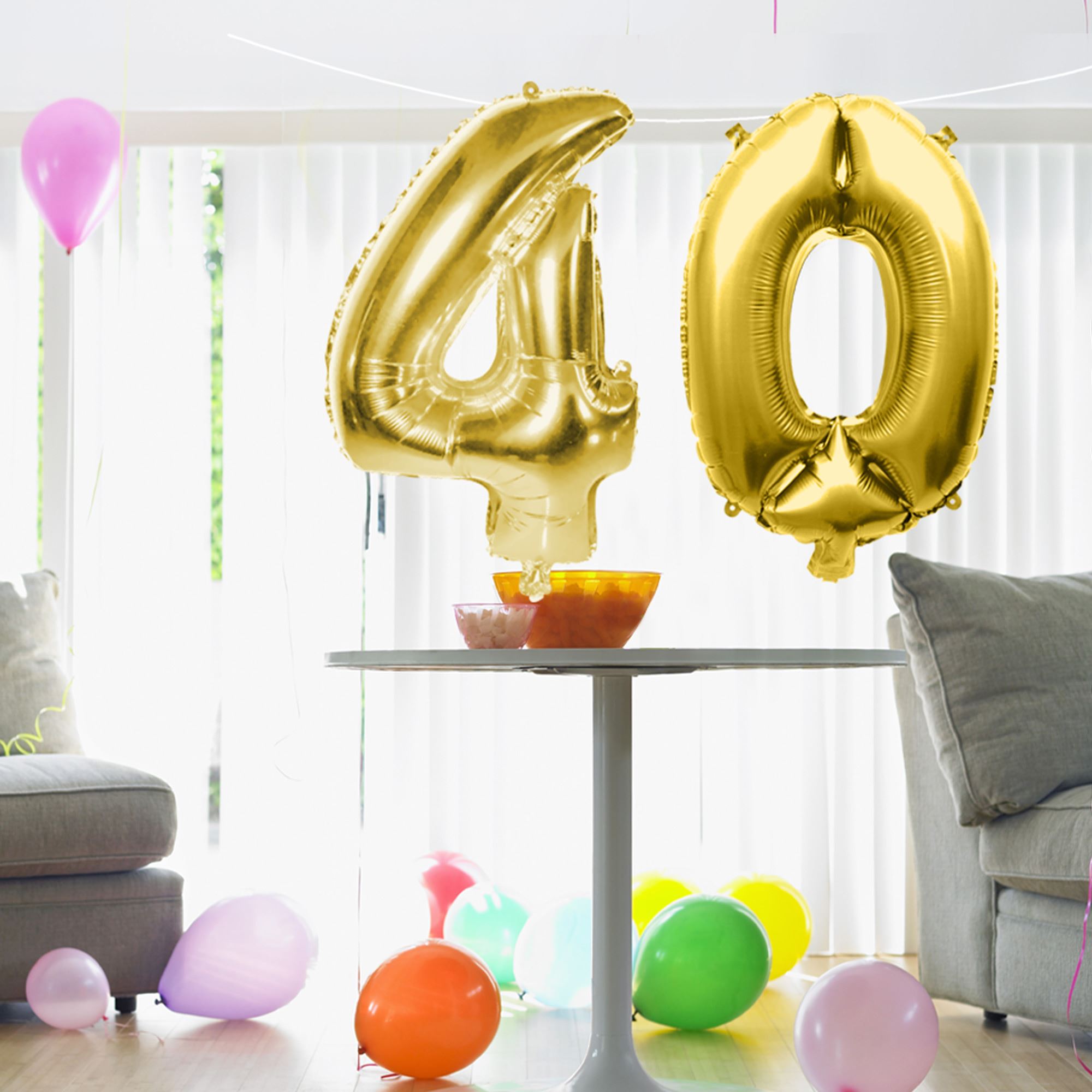 Ballon metallique 4 dore