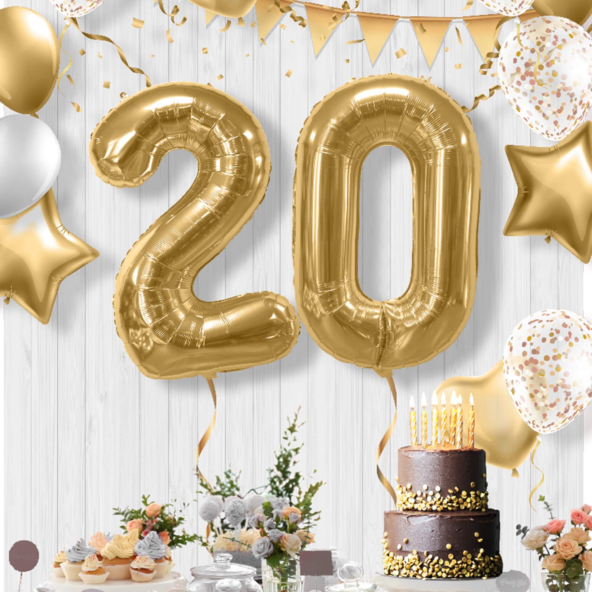 Ballon metallique 5 dore