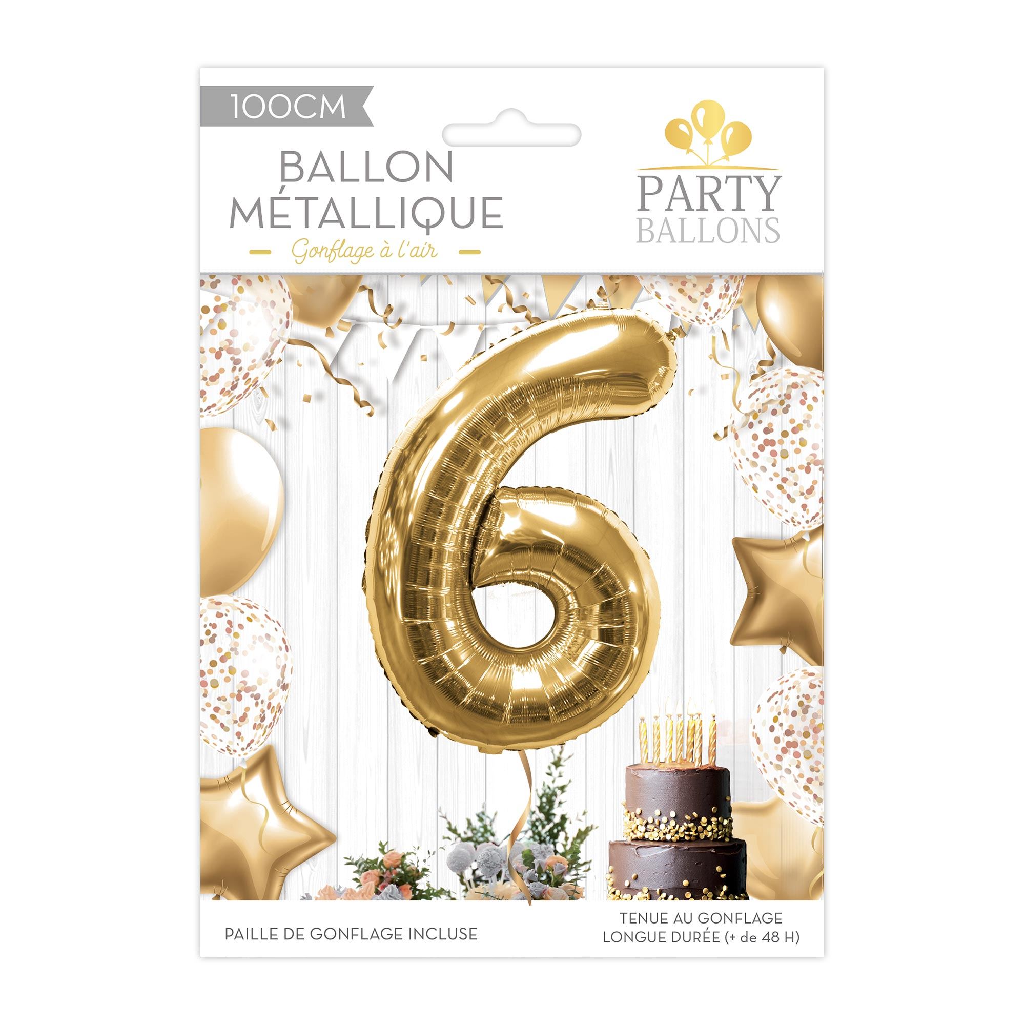 Ballon metallique 6 dore