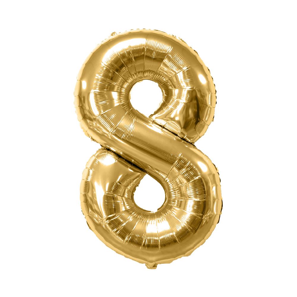 Ballon metallique 8 dore