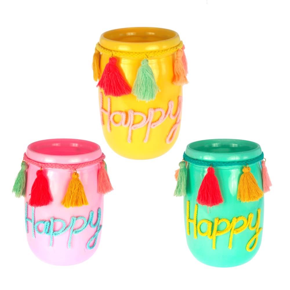 Vase bocal happy 3mods /6pcs