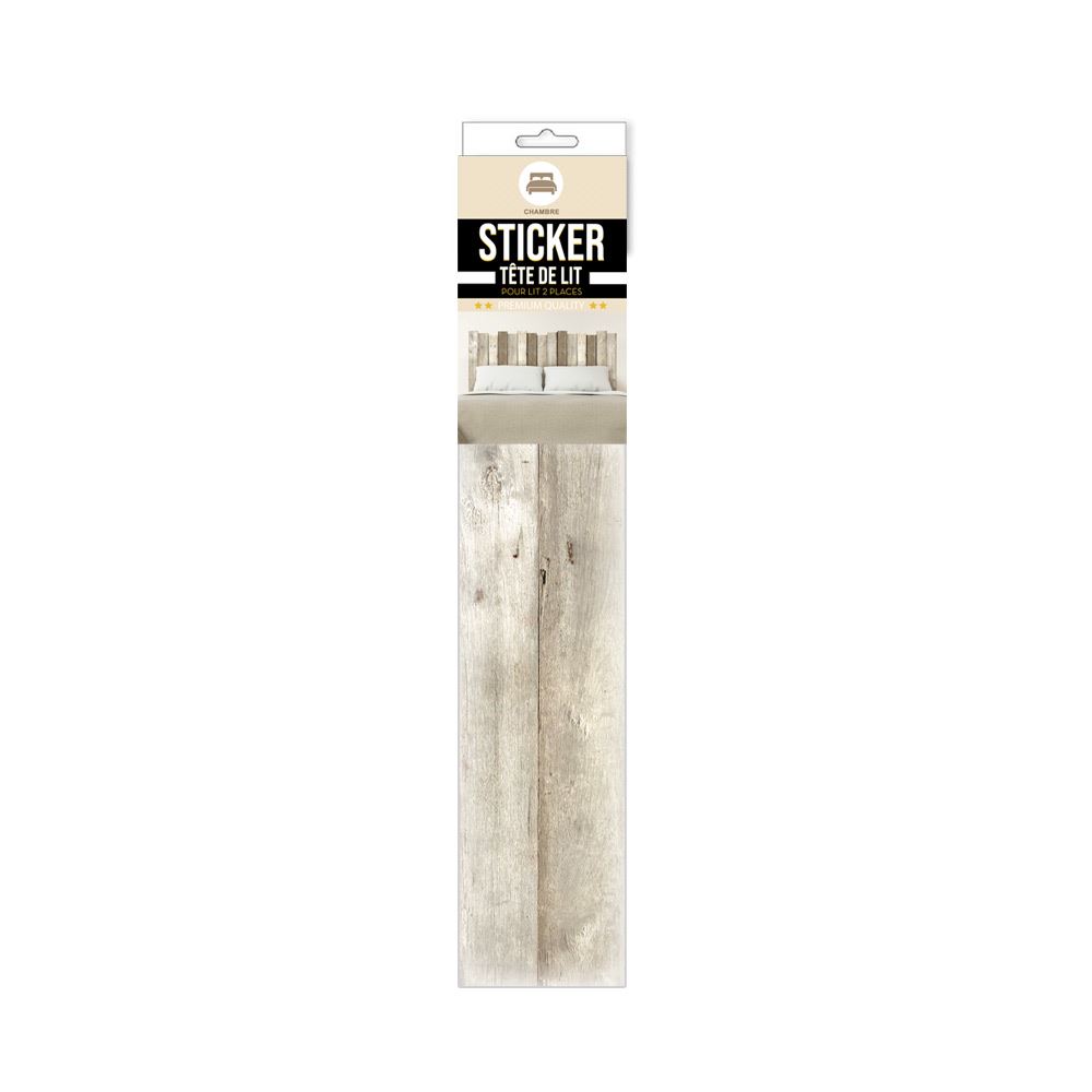 Sticker tete lit bois planches