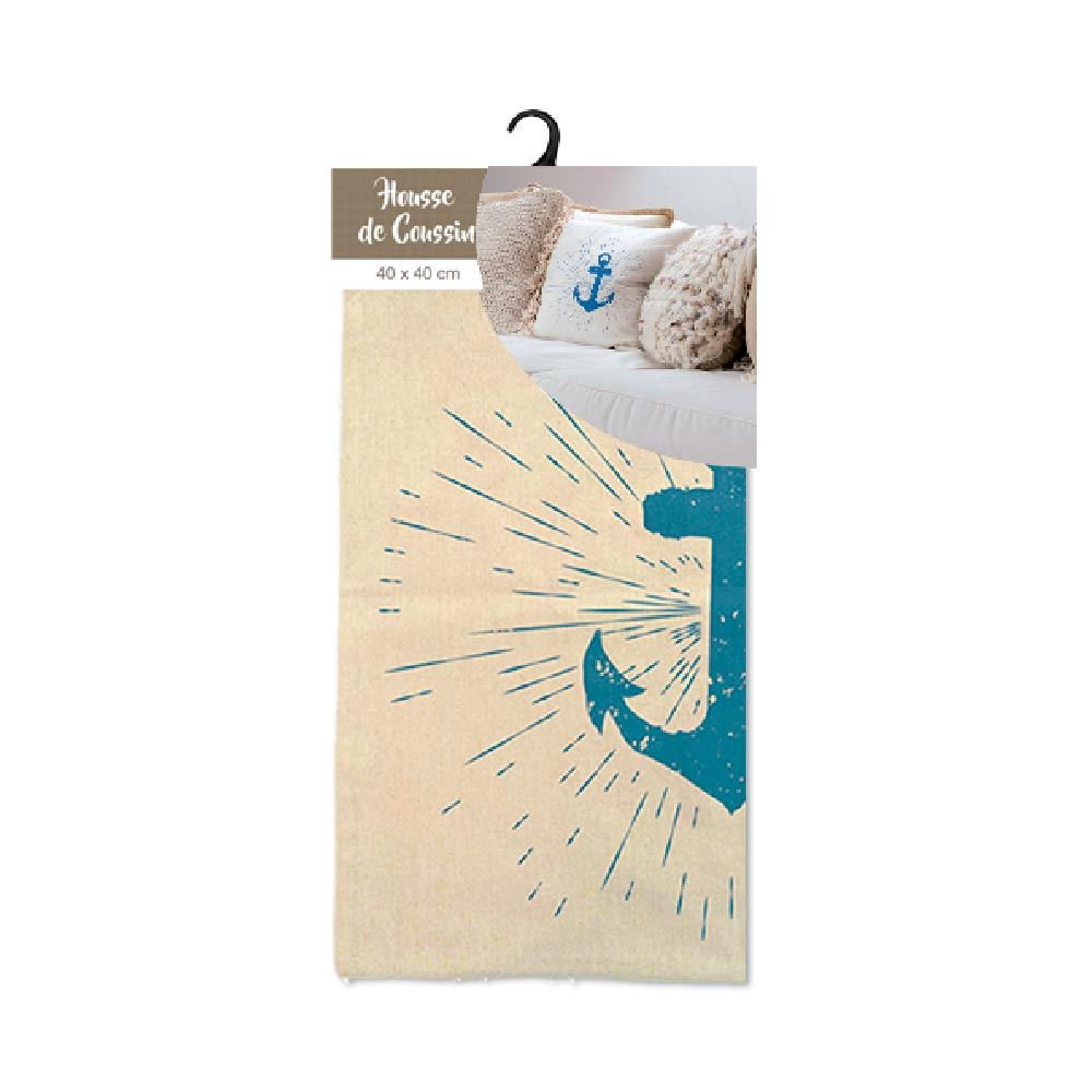 Housse coussin ancre