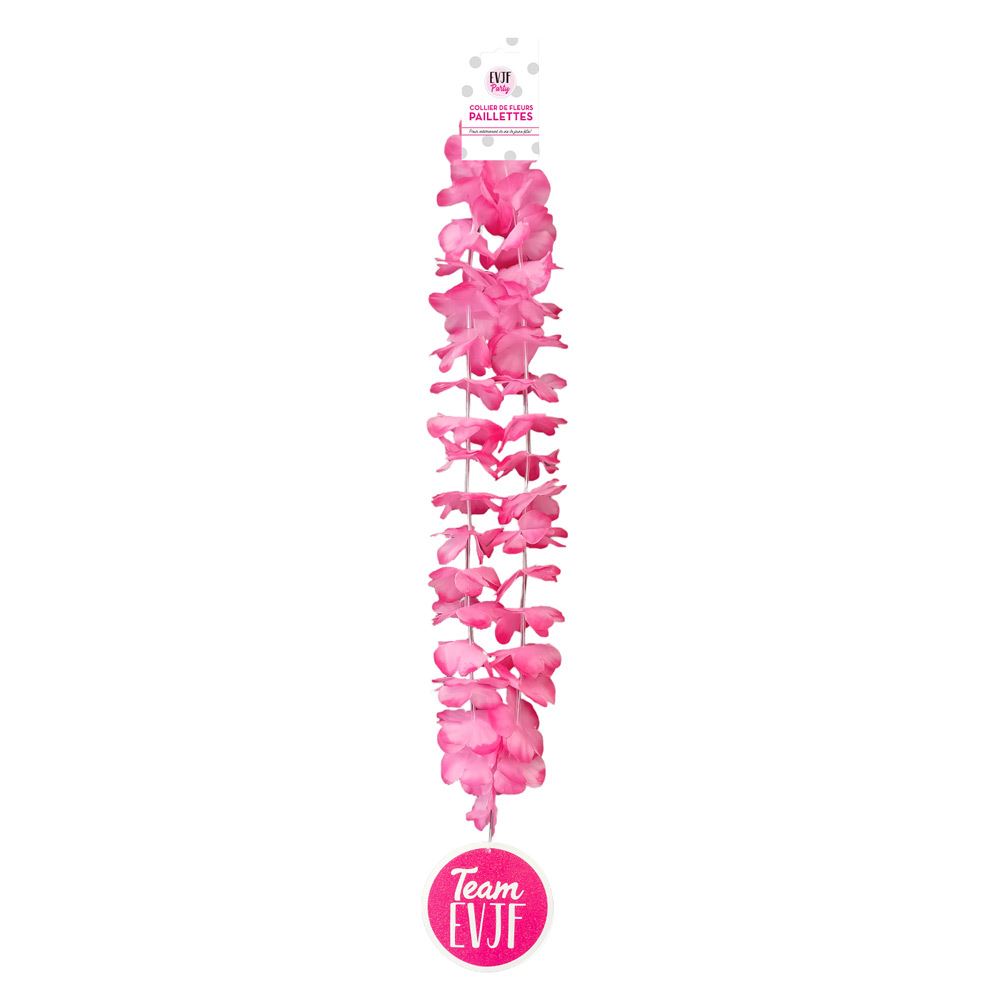 Collier fleurs evjf paillettes
