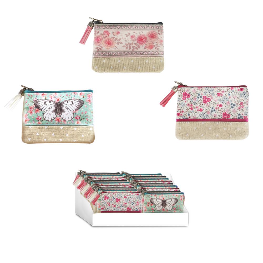 Porte monnaie fleurs 3mods /36pcs