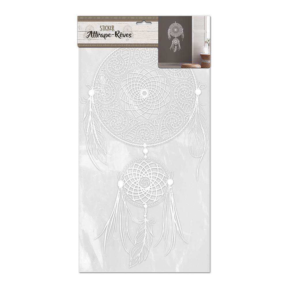 Sticker boho attrape reve blanc
