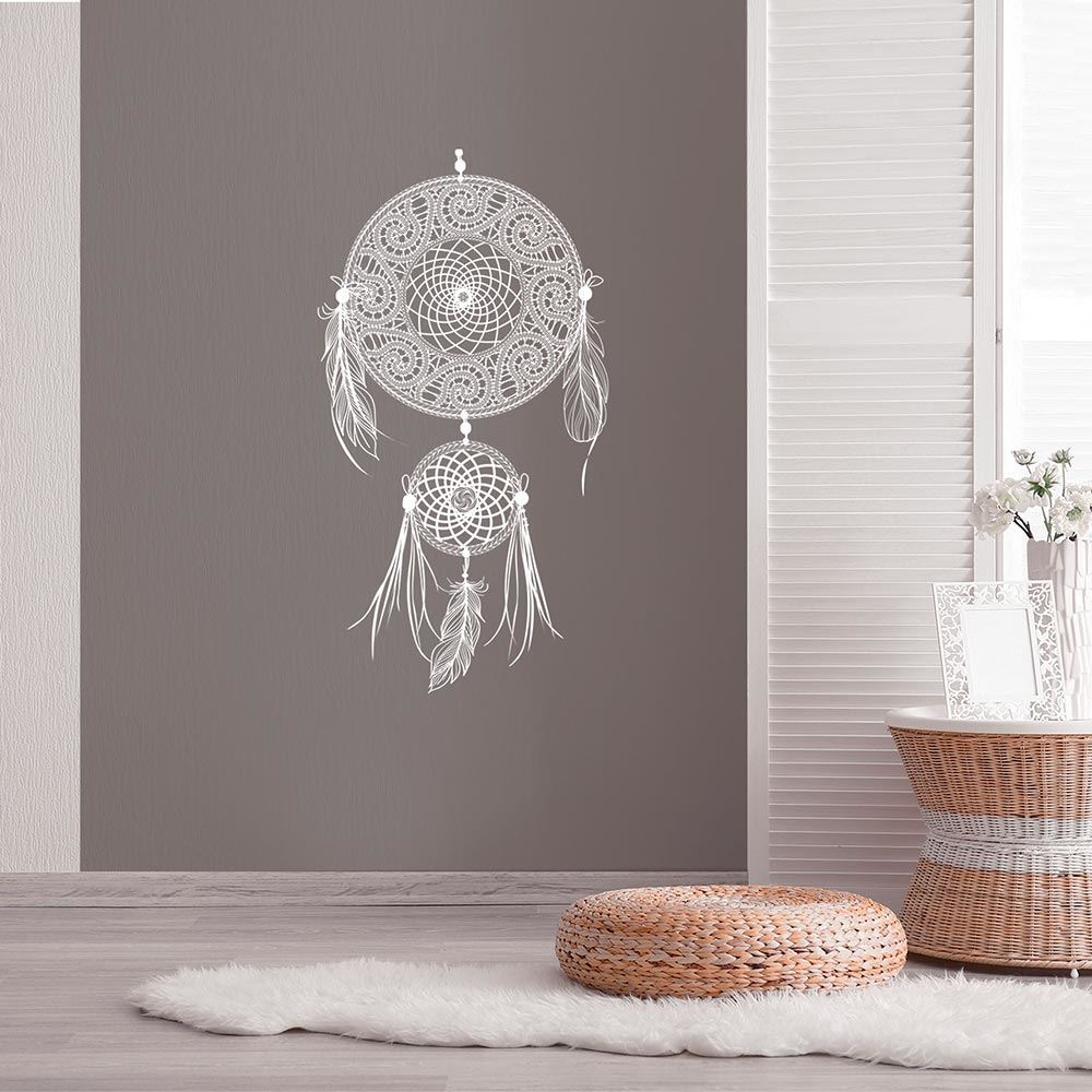 Sticker boho attrape reve blanc