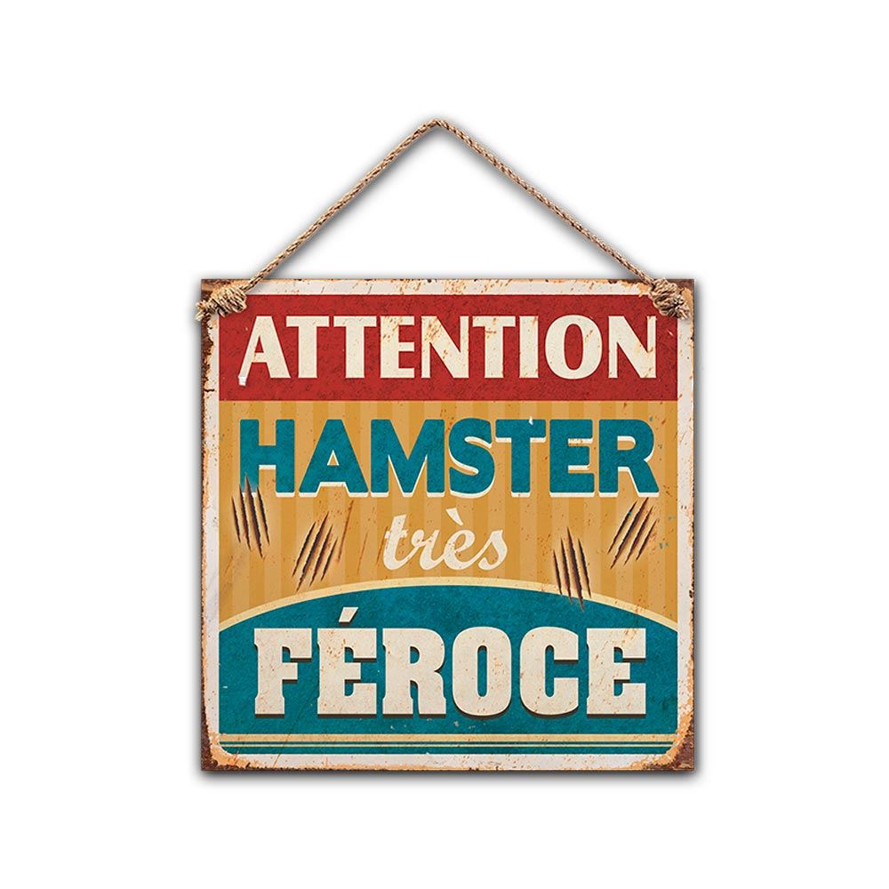 Plaque metal"hamster tres..."/