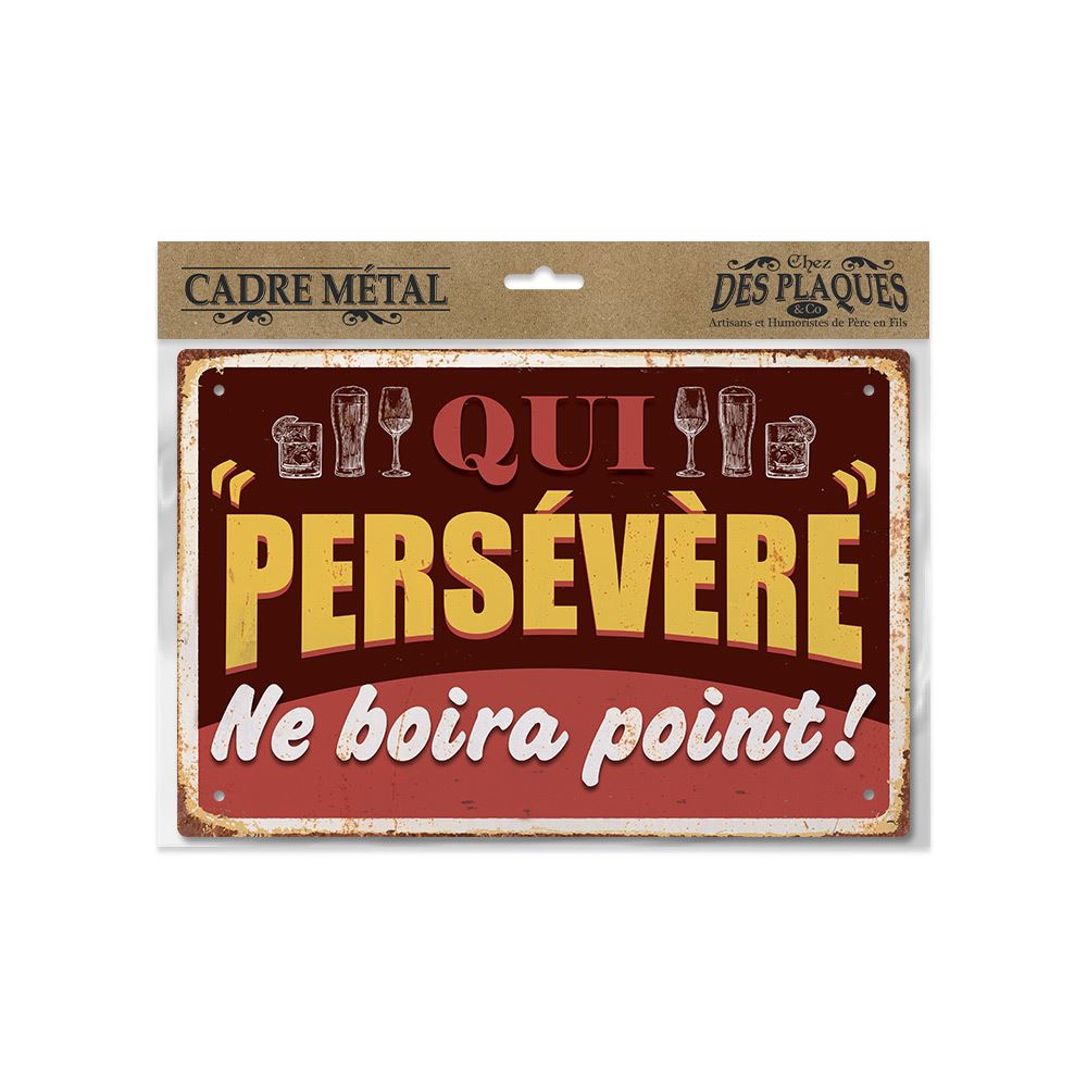 Plaque metal "ne boira point"