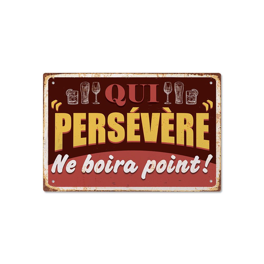 Plaque metal "ne boira point"