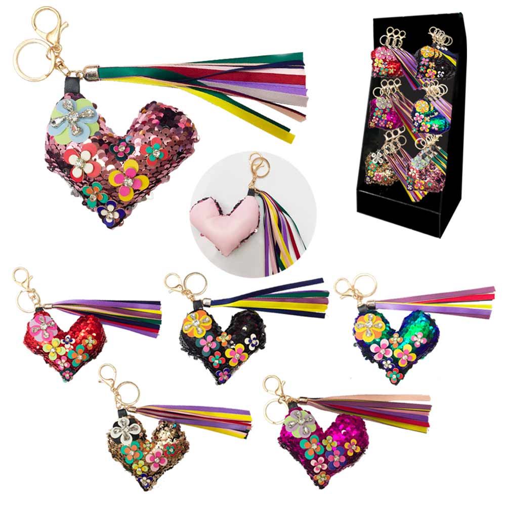 Bijoux de sac flower sequin 6mods /24pcs