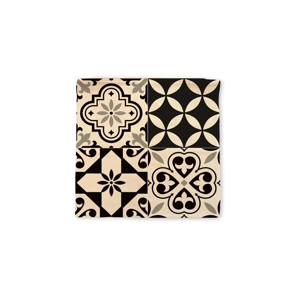 Housse coussin carreaux noir